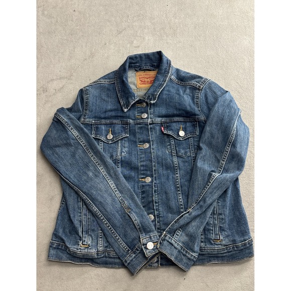 Levi Strauss Co Classic Blue Denim Jean Jacket Trucker Style XL - Picture 1 of 6